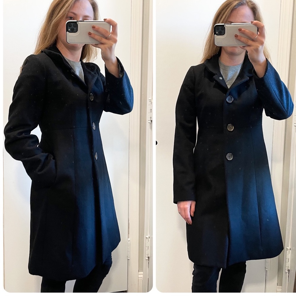 J. Crew Wool Winter Coat with Brown Buttons - size 6